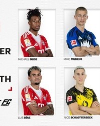 模拟器-德甲1月最佳球员候选：奥利塞、迪亚斯领衔，汉堡2人入选